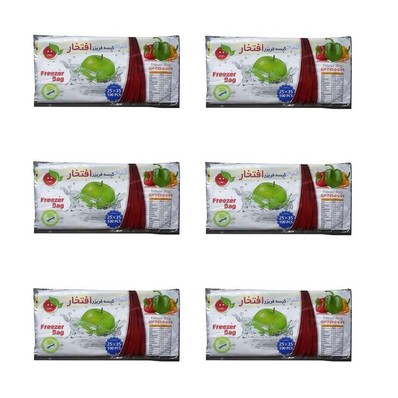 کیسه فریزر افتخار مدل چسبی مجموعه 6 عددی
