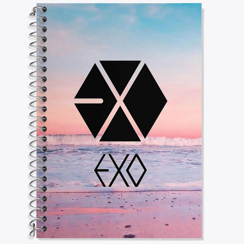دفتر زبان 50 برگ خندالو مدل سه خط طرح گروه اکسو EXO کد 16864