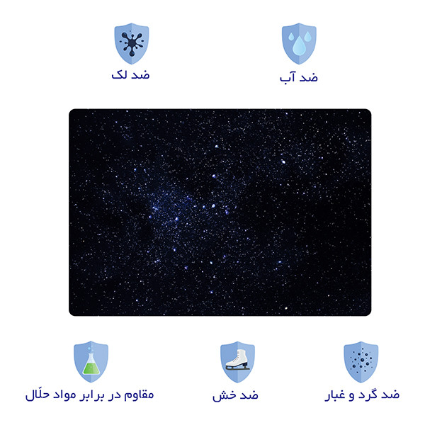 استیکر لپ تاپ توییجین و موییجین طرح Space  کد 182 مناسب برای لپ تاپ 15.6 اینچ به همراه برچسب حروف فارسی کیبورد