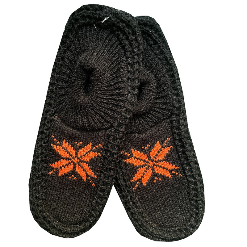 پاپوش بافتنی زنانه  دکتر جوراب مدل کف چرمی کد 4021003