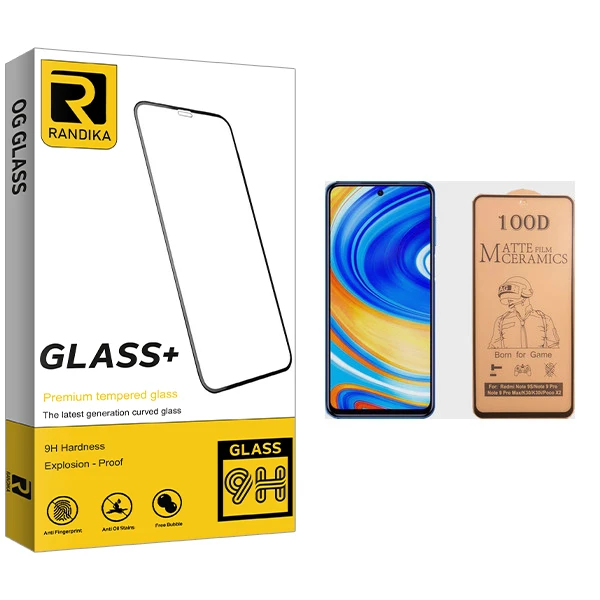 برای محافظ صفحه نمایش سرامیکی راندیکا مدل GLD مناسب گوشی موبایل شیائومی Redmi Note 9 Pro Max