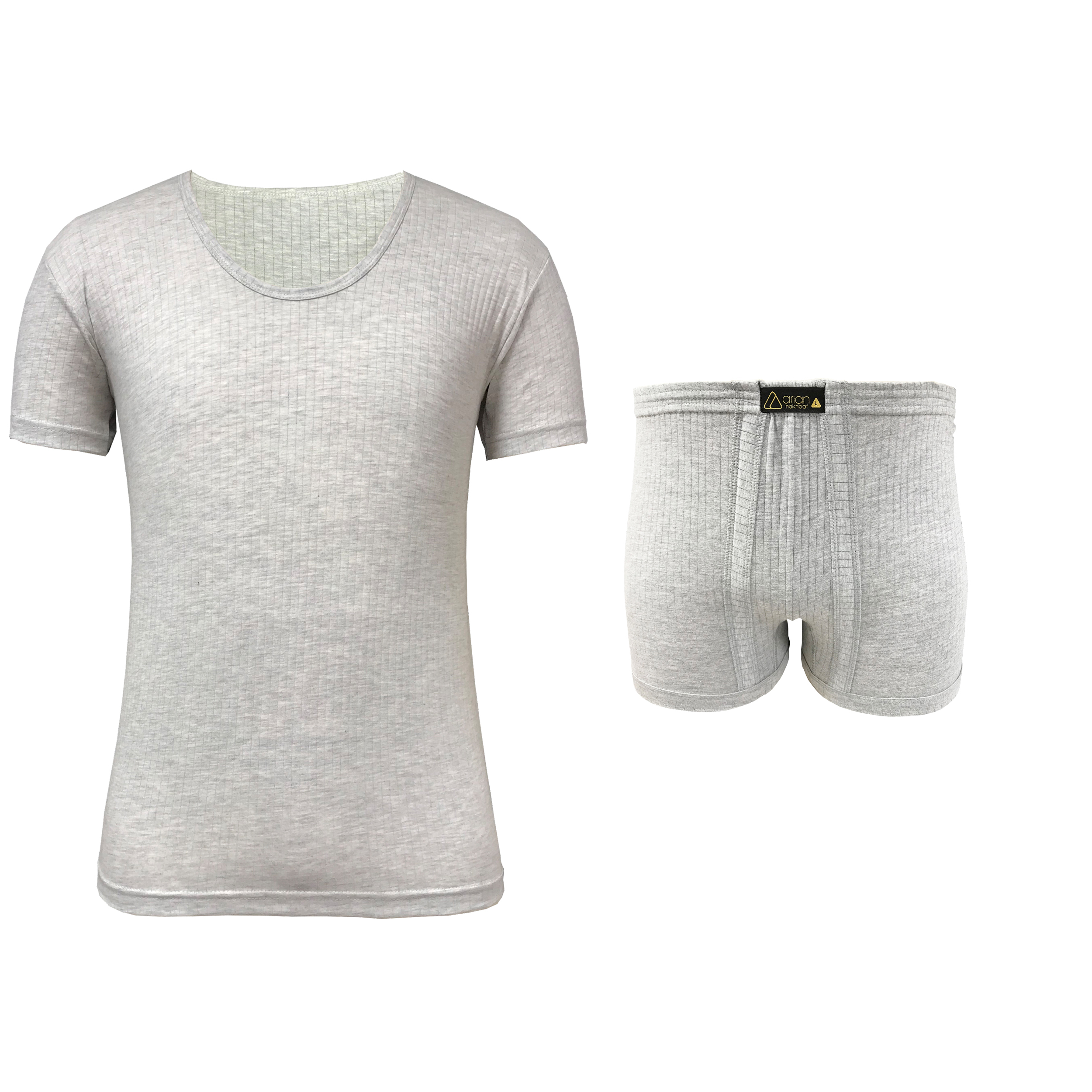 ست شورت و زیرپوش مردانه آریان نخ باف مدل 1625