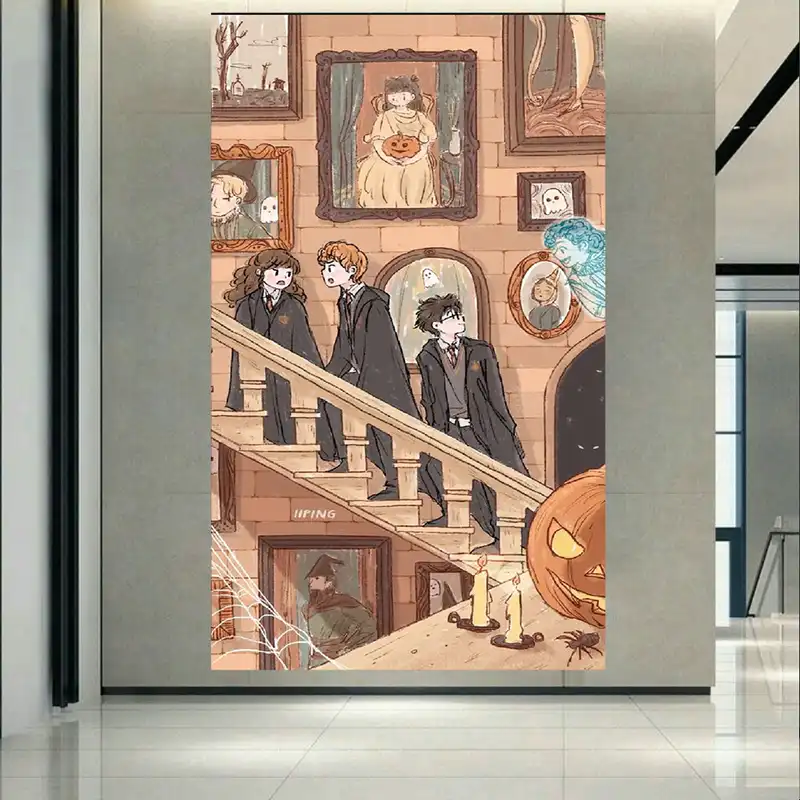 پوستر پارچه ای طرح هری پاتر مدل هاگوارتز کد AR17390