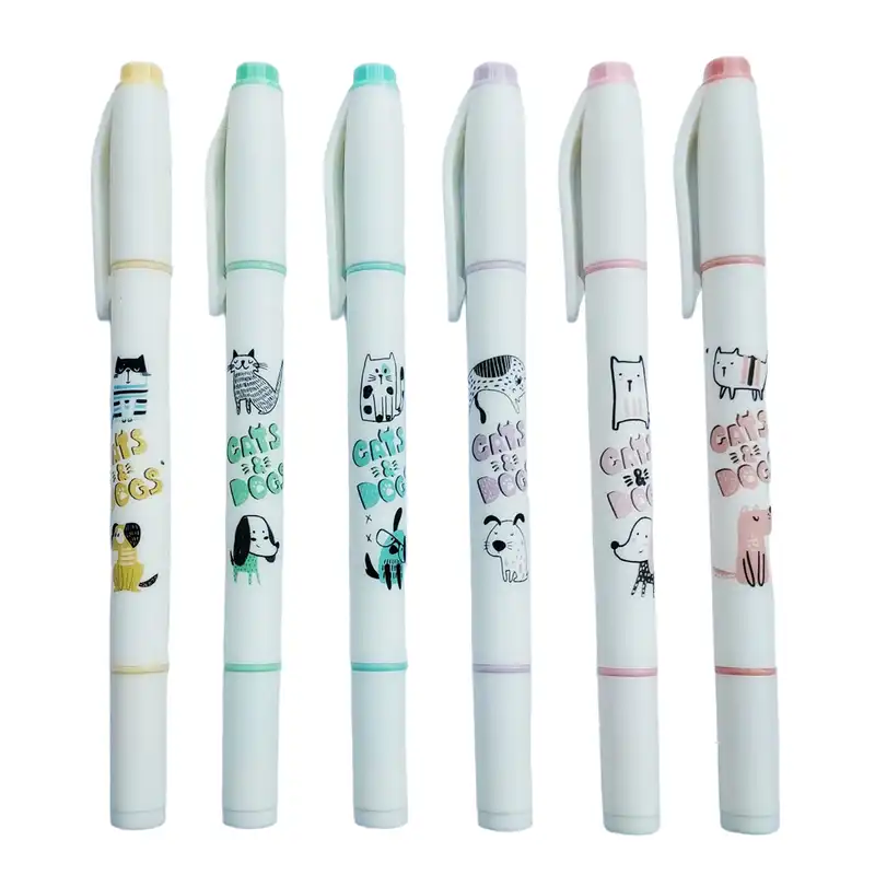 ماژیک علامت گذار مدل گربه سگ بسته 6 عددی