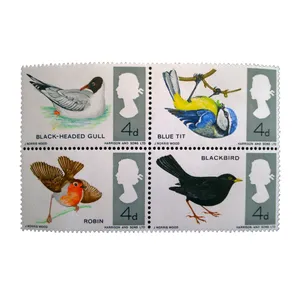 تمبر یادگاری طرح طبیعت مدل پرنده کد bird-456 مجموعه 4 عددی