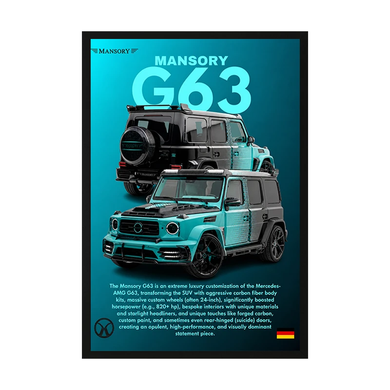 تابلو وین چیتا طرح G63 مدل منصوری فریم مشکی