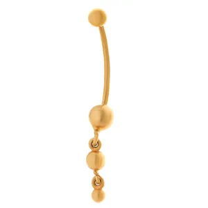 پیرسینگ ناف طلا 18 عیار زنانه گالری طلای هور طرح 3 گوی کد RPI877