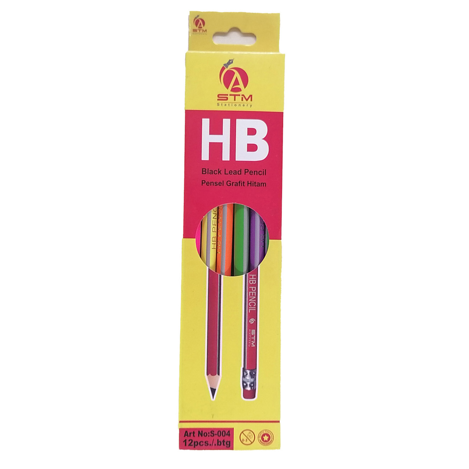 مداد مشکی مدل پاکن دار HB بسته 12 عددی