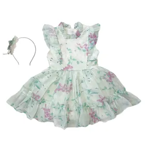 ست پیراهن و تل مو دخترانه مدل حریر  لیلیوم