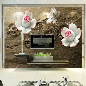 پوستر دیواری سه بعدی مدل گل چینی برجسته DVRF1402
