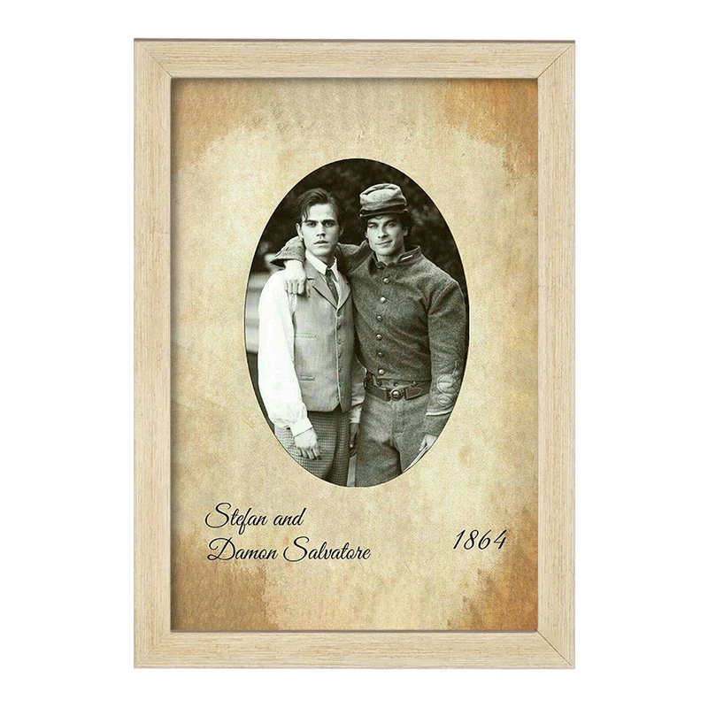 تابلو خندالو مدل دیمون و استفان خاطرات یک خون آشام  The Vampire Diaries  کد 23701