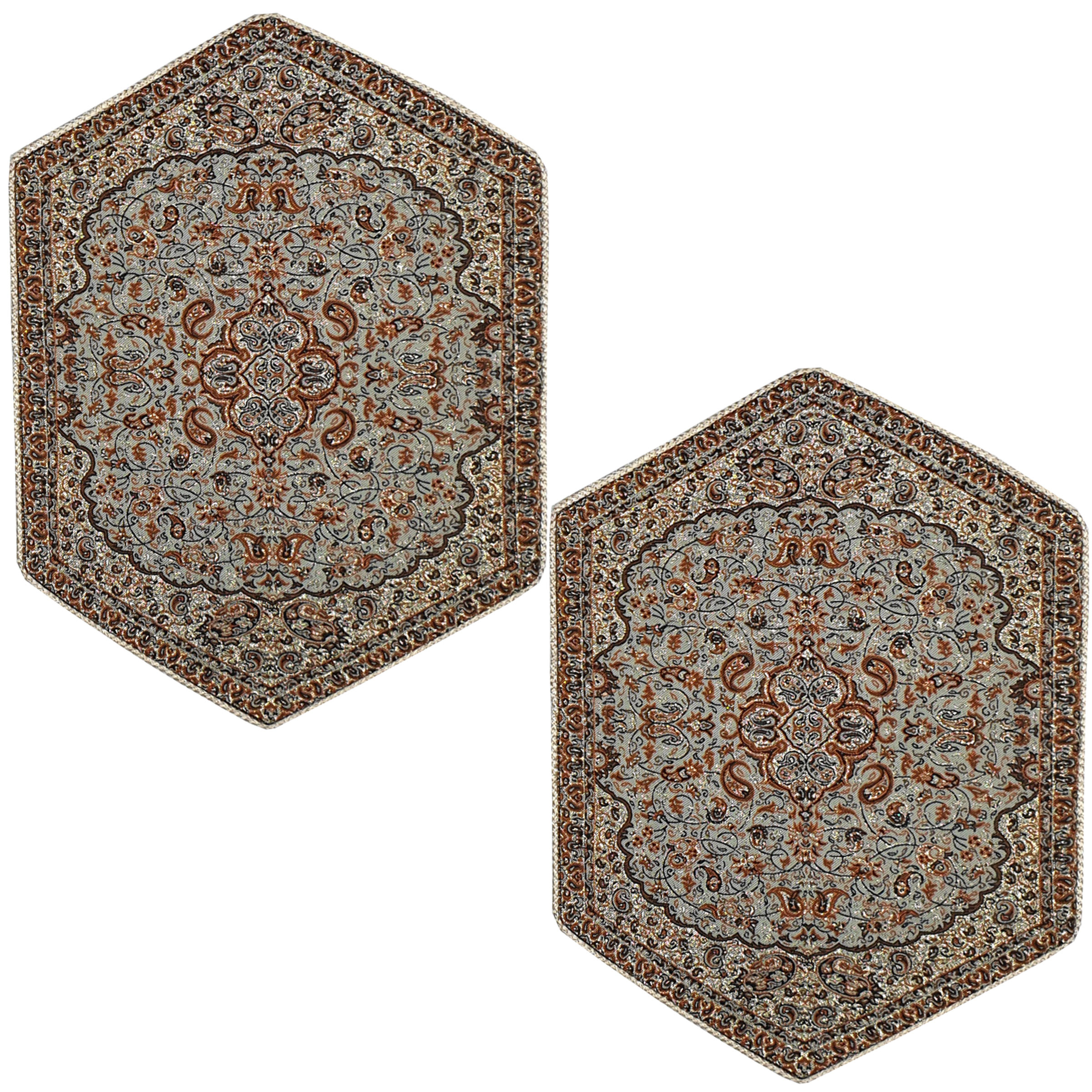 رومیزی ترمه مدل نسترن کد ASALI-145 بسته 2 عددی