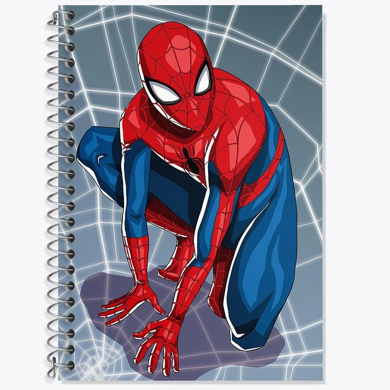 دفتر زبان 50 برگ خندالو مدل سه خط طرح مرد عنکبوتی Spider Man کد 13181