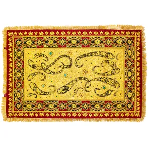 فرش جواهر دستبافت زرموند یک متری مدل Paisley کد 3