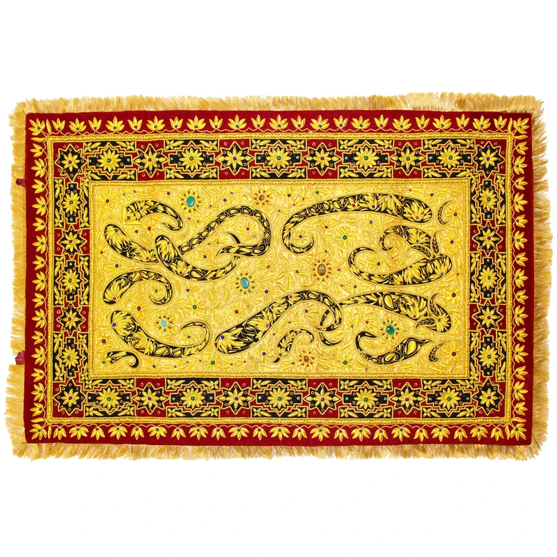 فرش جواهر دستبافت زرموند یک متری مدل Paisley کد 3