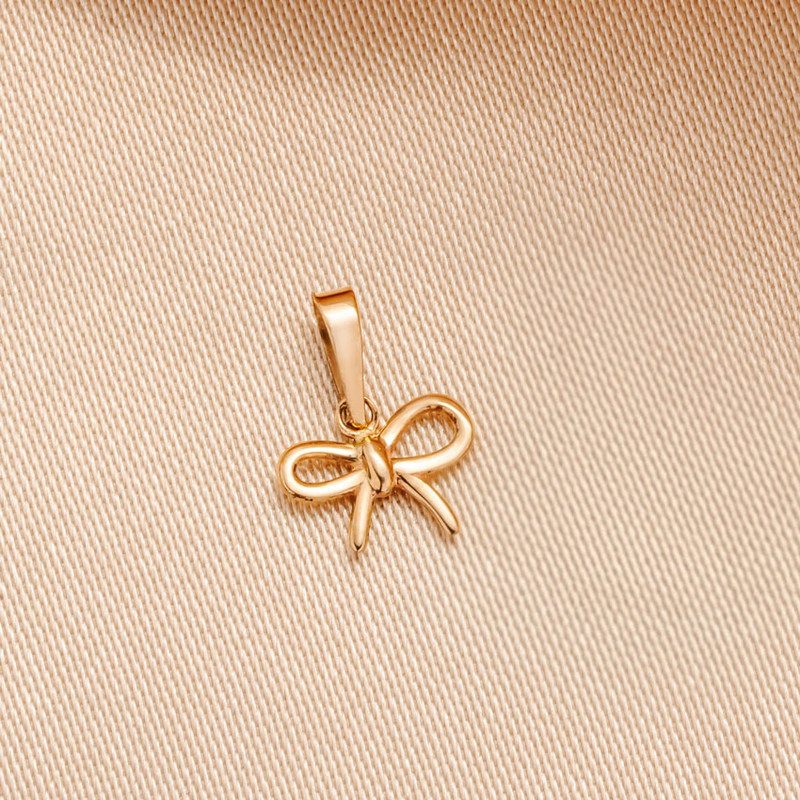 آویز گردنبند طلا 18 عیار زنانه ماوی گالری مدل پاپیون خطی