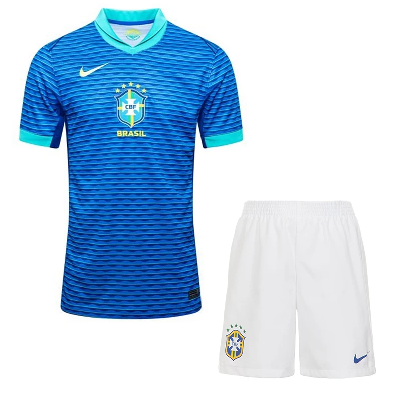 ست تی شرت و شلوارک ورزشی مردانه مدل برزیل Away 2024