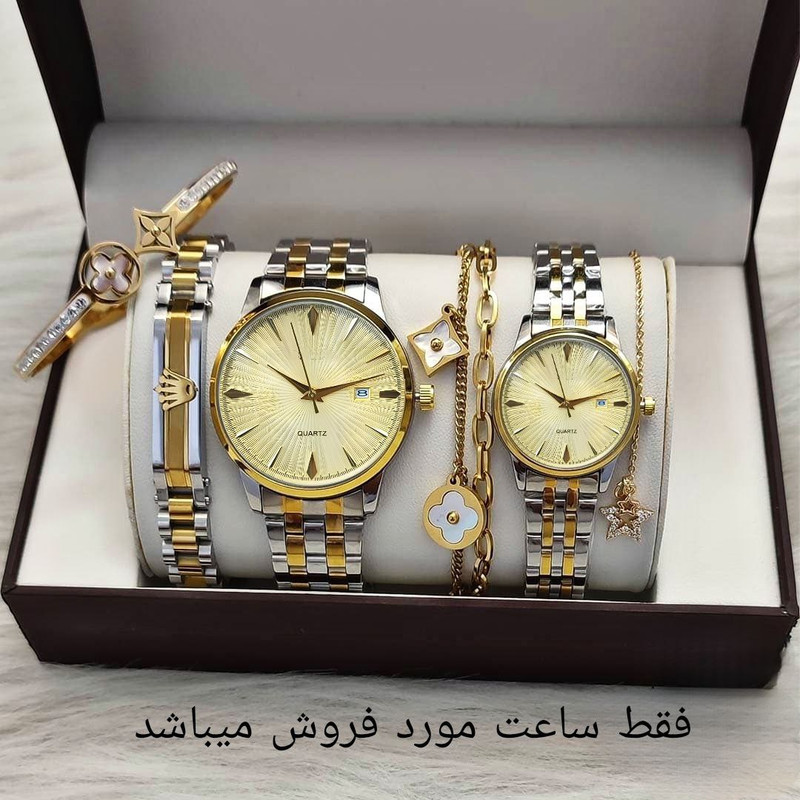 ست ساعت مچی عقربه ای زنانه و مردانه مدل کلاسیک خطی 06