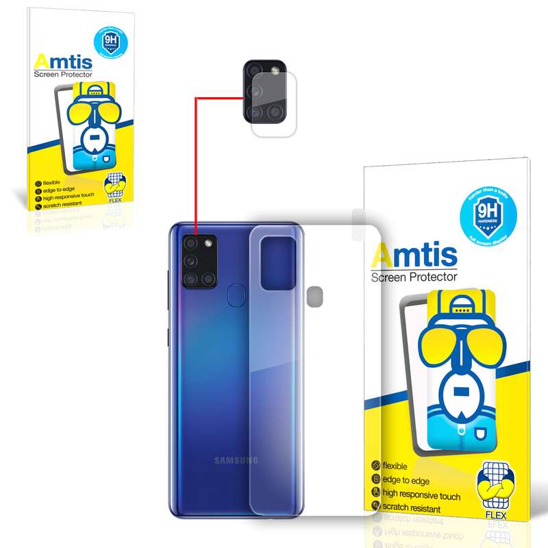 محافظ لنز دوربین امتیس مدل As مناسب برای گوشی موبایل سامسونگ GALAXY A21S به همراه محافظ پشت گوشی