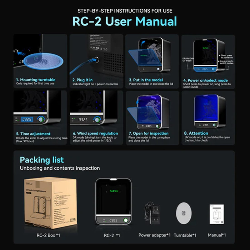 دستگاه خشک‌کن و پخت رزین سان‌لو مدل RC-2