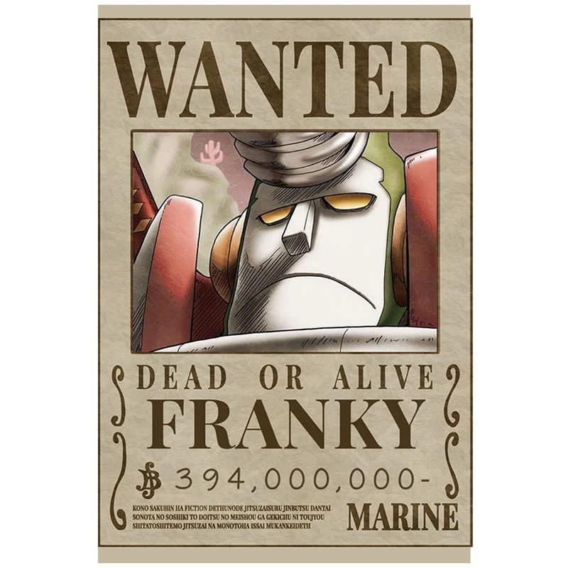 پوستر مدل تحت تعقیب انیمه وان پیس One piece طرح فرانکی Franky کد 923