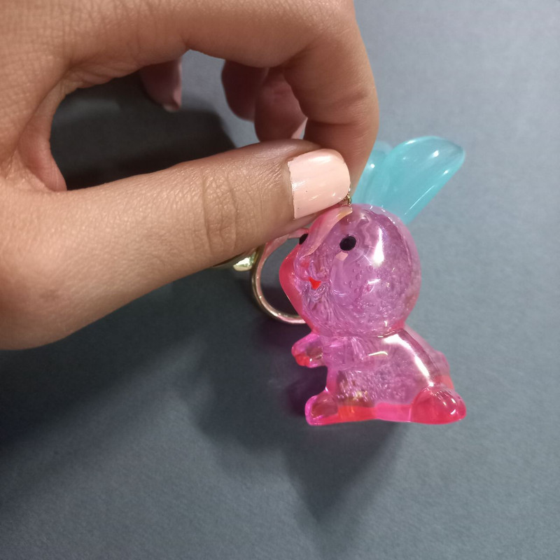 جاکلیدی دخترانه مدل فانتزی هولوگرامی طرح خرگوش