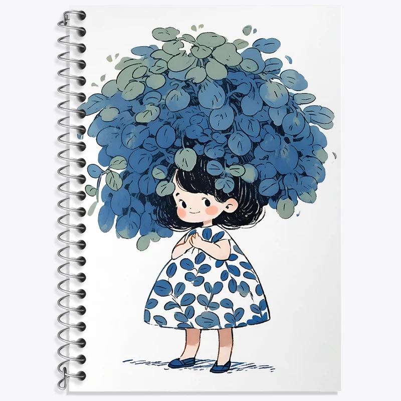 دفتر زبان 50 برگ خندالو مدل دو خط طرح دخترانه کیوت کد N3130