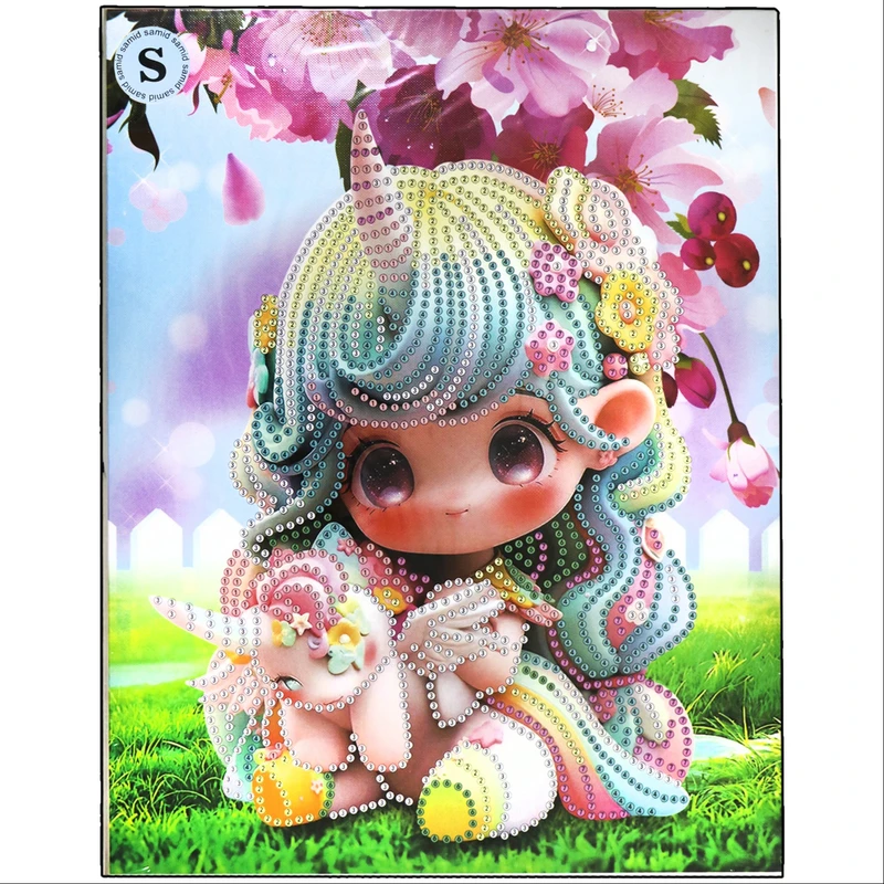 بازی آموزشی سمید مدل ساخت تابلو نقاشی الماسی طرح عروسکی کد 107