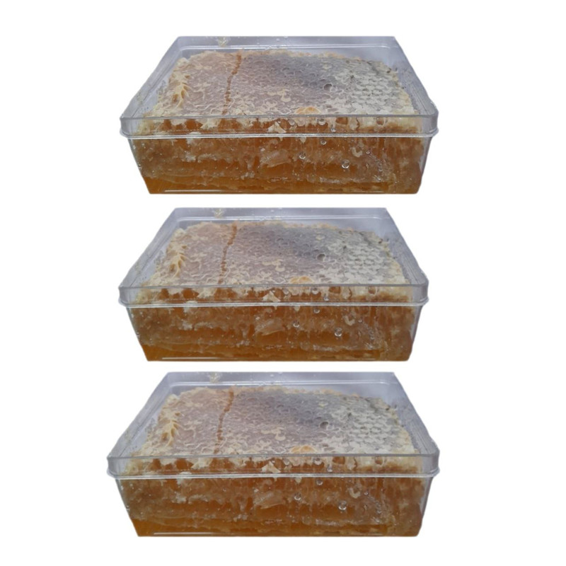 عسل طبیعی موم دار نسیم طبیعت کاشان - 1800 گرم بسته 3 عددی