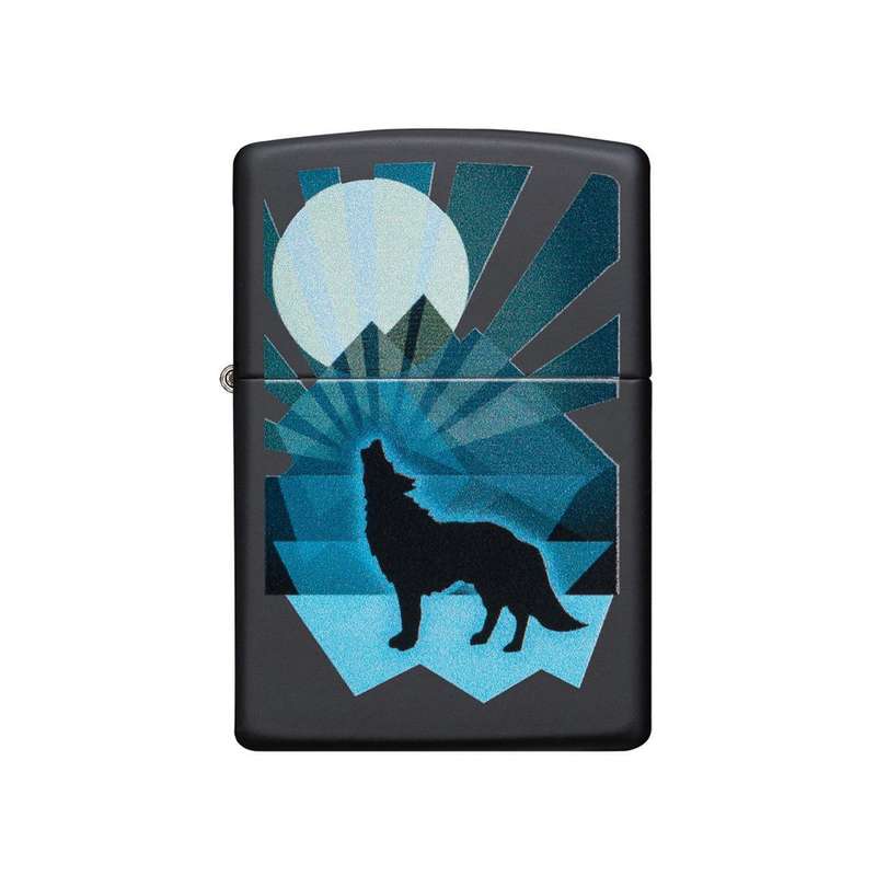 فندک زیپو مدل Wolf and Moon Design کد 29864