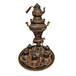 ست سماور مسی 16 پارچه مدل میناکاری کد S-4213