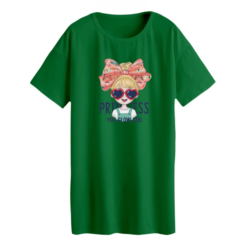 تی شرت لانگ زنانه مدل دخترک کد ۶