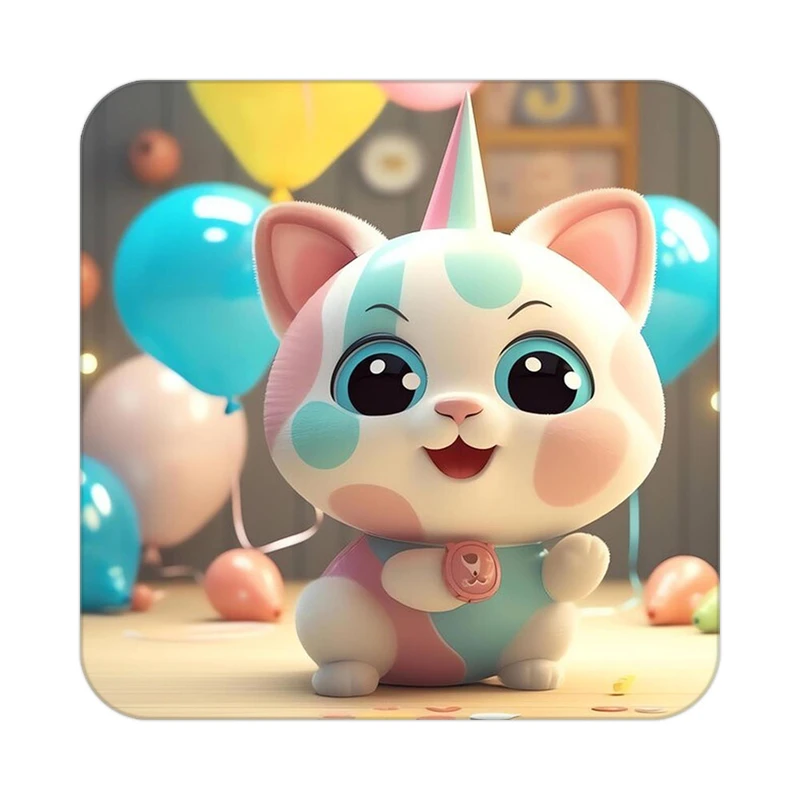 زیر لیوانی کاکتی طرح حیوانات کارتونی مدل mp27711