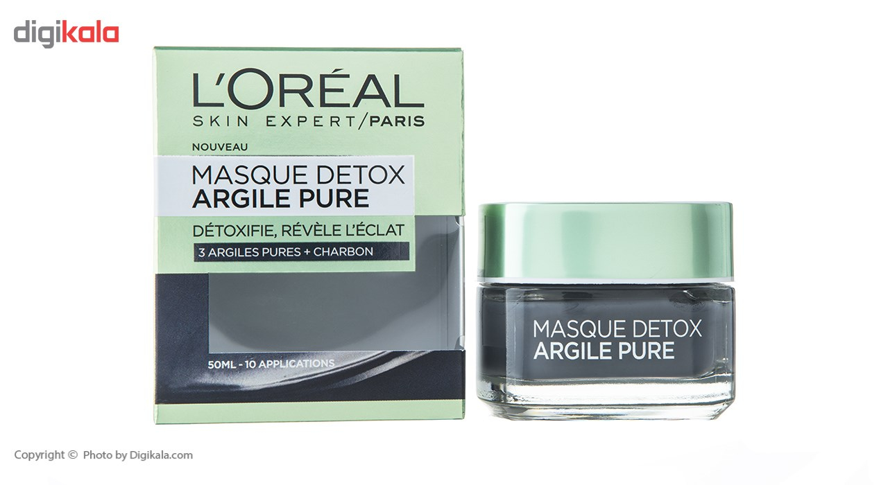 ماسک سم زدای صورت لورآل مدل Pure Clay حجم 50 میلی لیتر