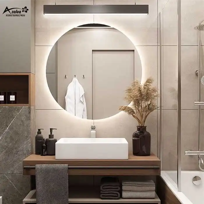 آینه سرویس بهداشتی آزالیا مدل گرد 80