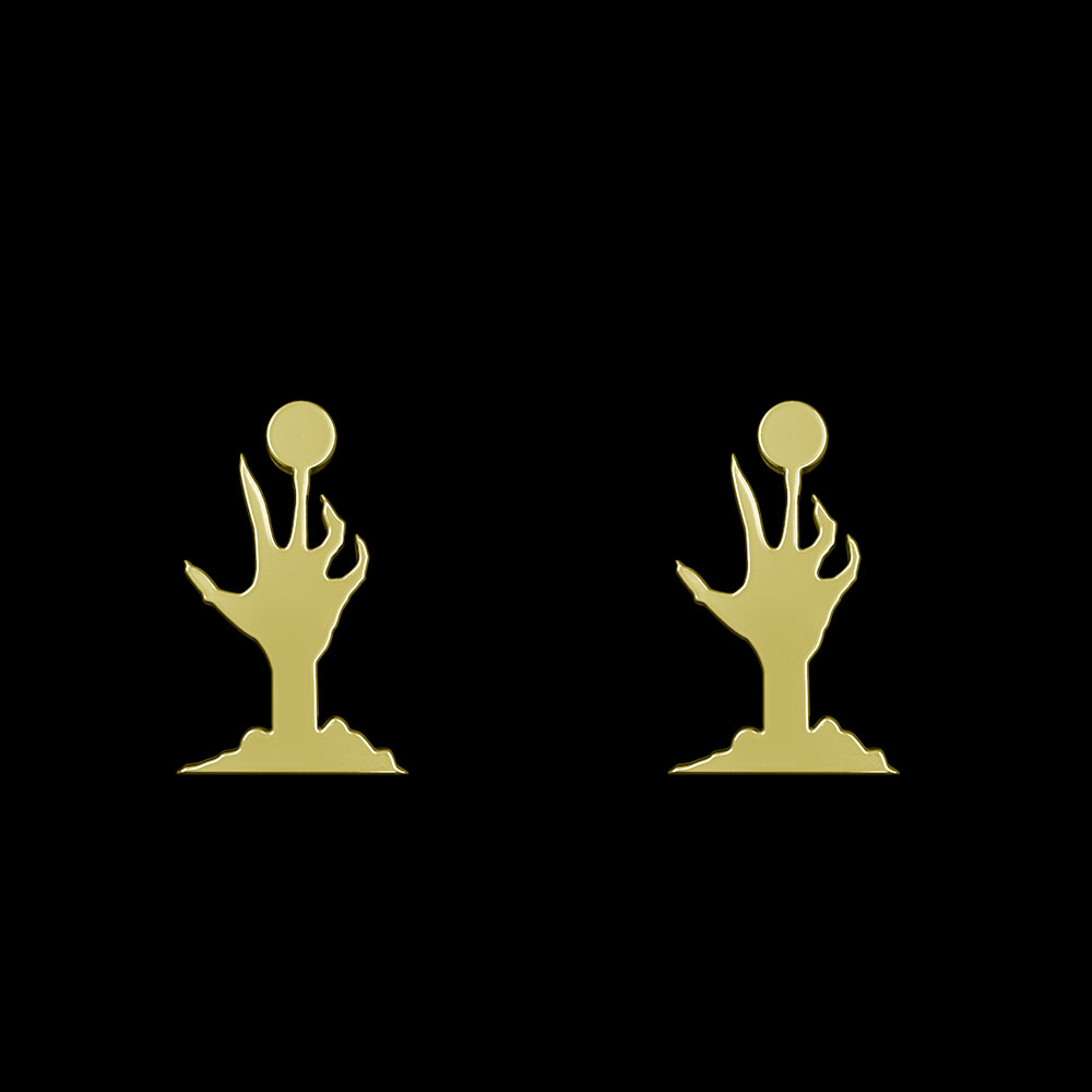 گوشواره طلا 18 عیار زنانه مدوپد مدل دست کد GA1-13170