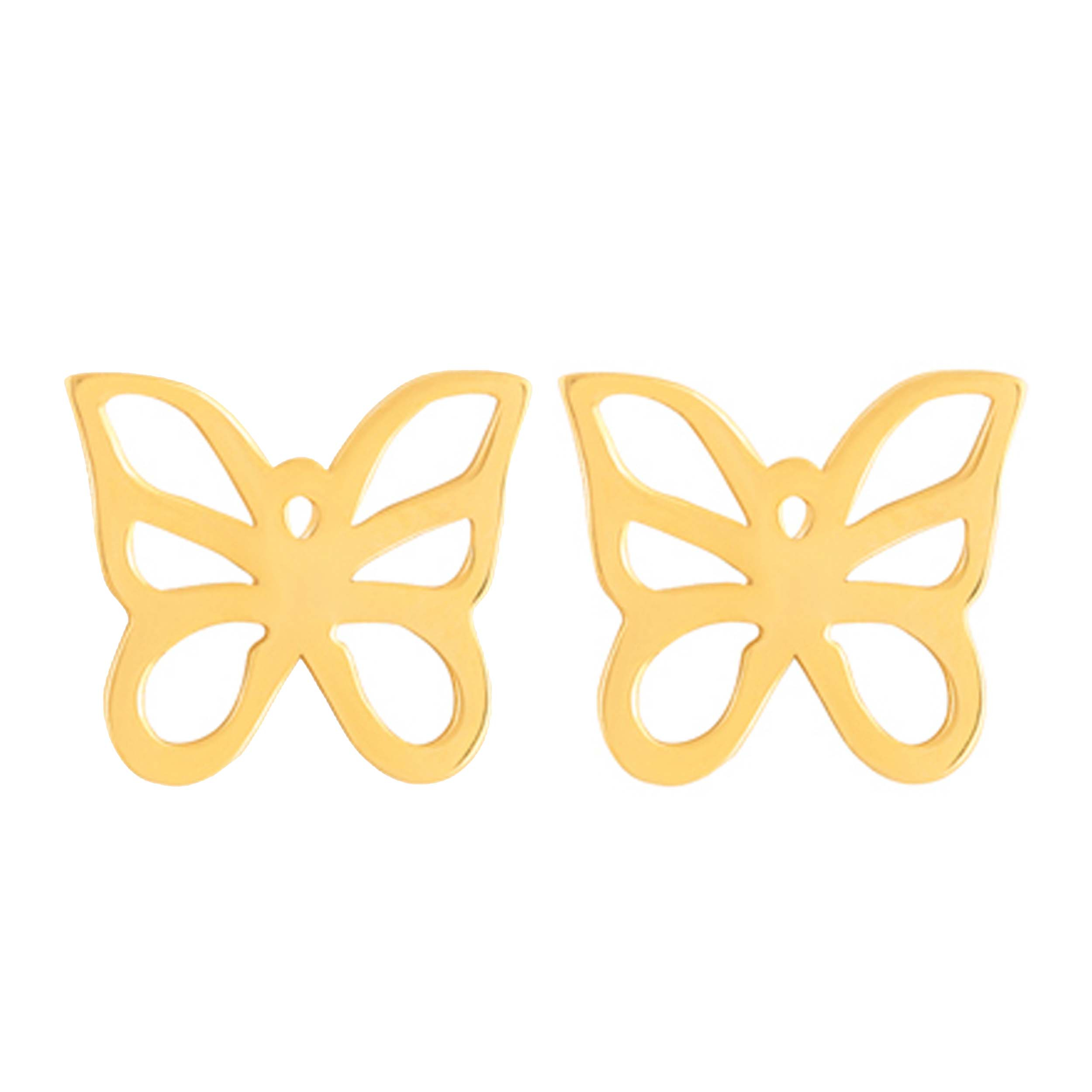 گوشواره طلا 18 عیار زنانه آمانژ طرح پروانه کد 1209D9133