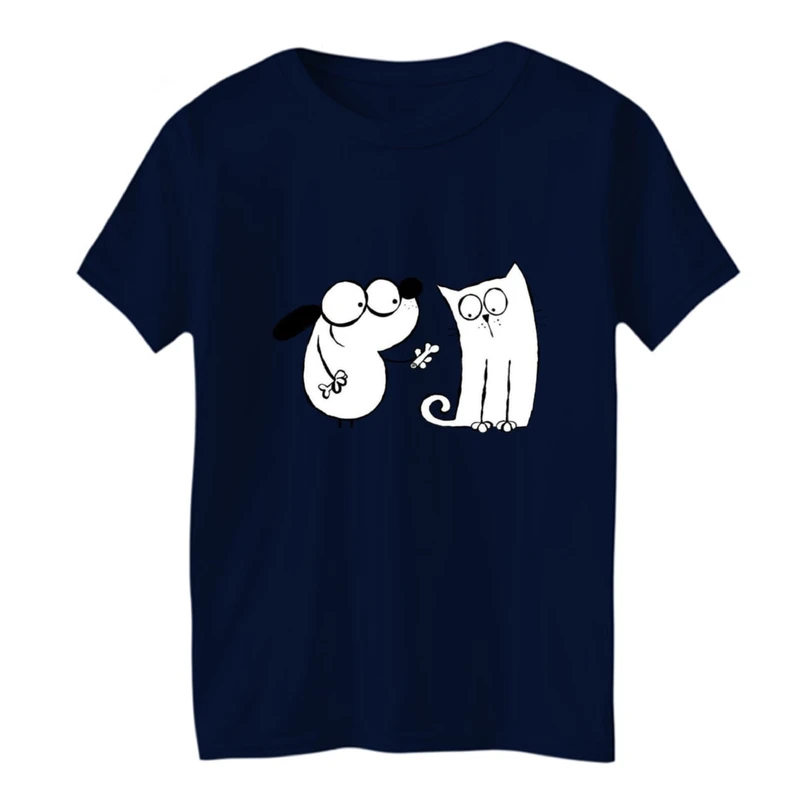 تی شرت آستین کوتاه بچگانه مدل سگ و گربه