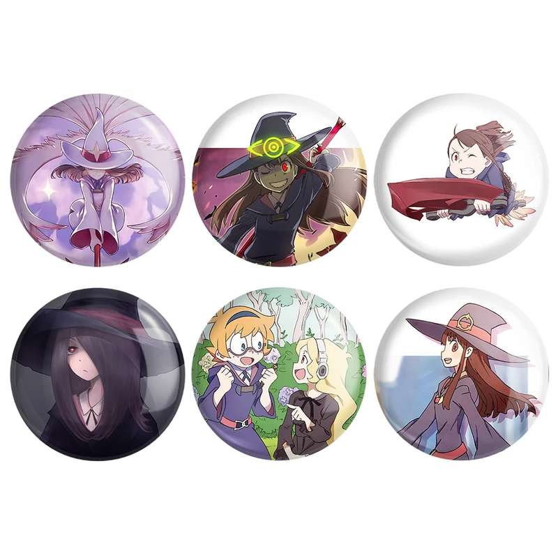 مگنت خندالو طرح انیمه جادوگران کوچک Little Witch Academia کد 1411A مجموعه 6 عددی