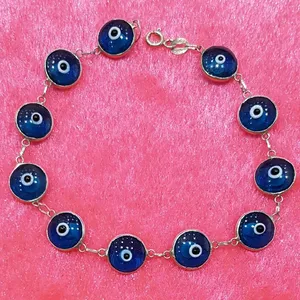 دستبند نقره زنانه طرح چشم نظر کد P65