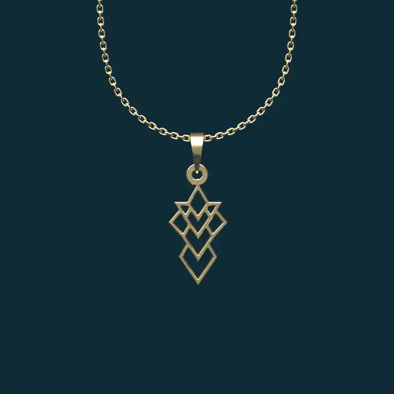 گردنبند طلا 18 عیار زنانه مدوپد مدل هندسی کد AA2-1-1285