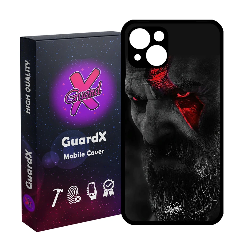کاور گارد ایکس طرح God of War مدل Glass10349 مناسب برای گوشی موبایل اپل iPhone 13