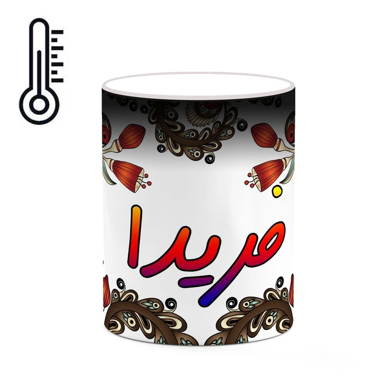 ماگ حرارتی کاکتی مدل اسم فریدا طرح سنتی گل و بته کد mgh46429