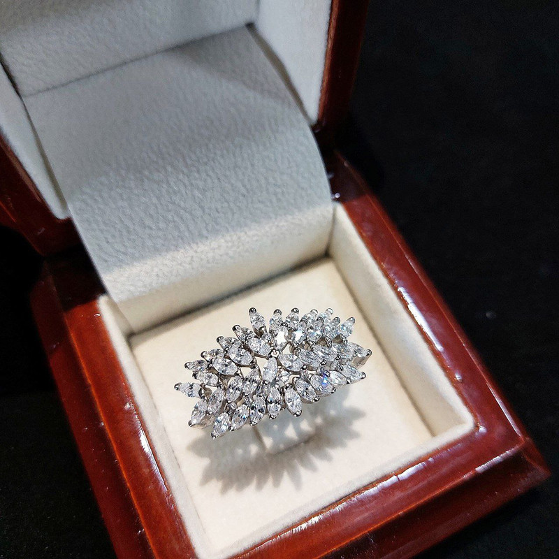 انگشتر نقره زنانه جی تی ای مدل جواهری