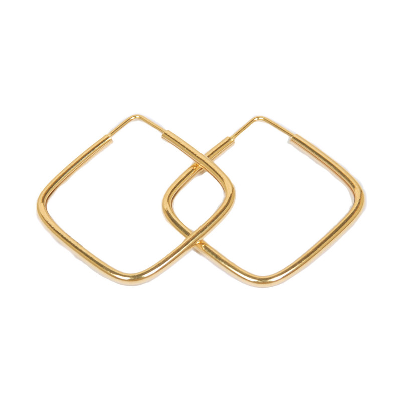 گوشواره طلا 18 عیار زنانه دوست خوب مدل مربع dk526  - 5