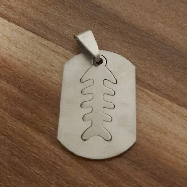 آویز گردنبند طرح استخوان ماهی مدل FSH 01