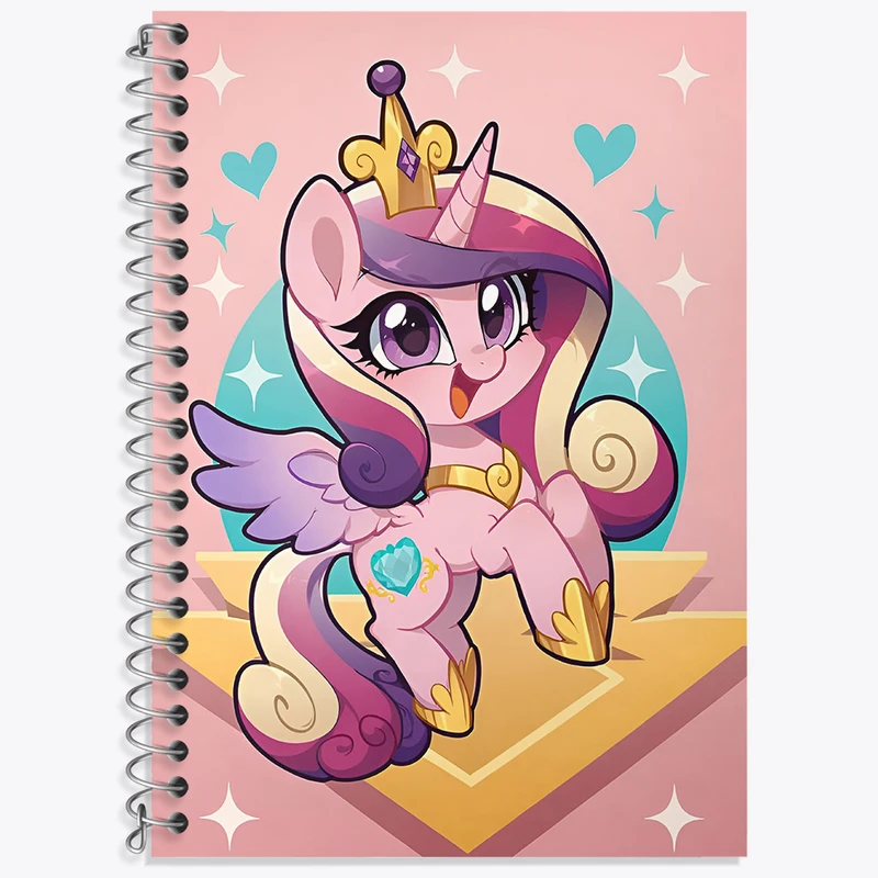 دفتر زبان 50 برگ خندالو مدل سه خط طرح اسب تک شاخ کیوت کد N2609