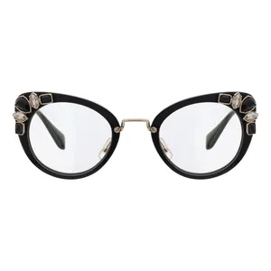 فریم عینک طبی پروانه ای زنانه میو میو مدل 0MU-05PV-1AB1O1-50 مناسب برای صورت قلب، بیضی، گرد و مربع