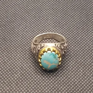 انگشتر نقره مردانه مدل سنگ فیروزه نیشابوری کد P1300