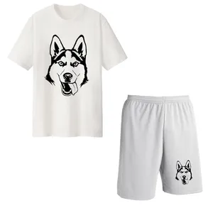 ست تی شرت و شلوارک مردانه مدل WOLF کد Da 414S رنگ سفید